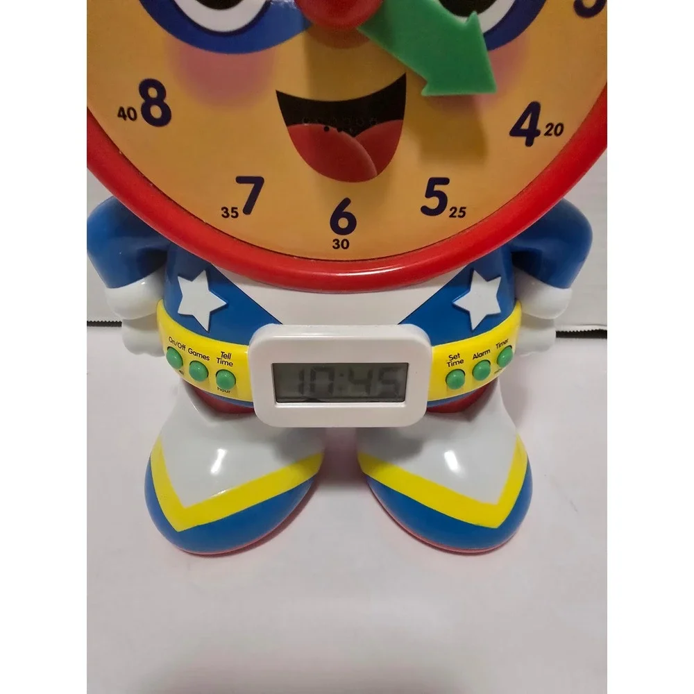 Kids Learning Resources Telly The Teaching Time Clock Superhero Red Blue